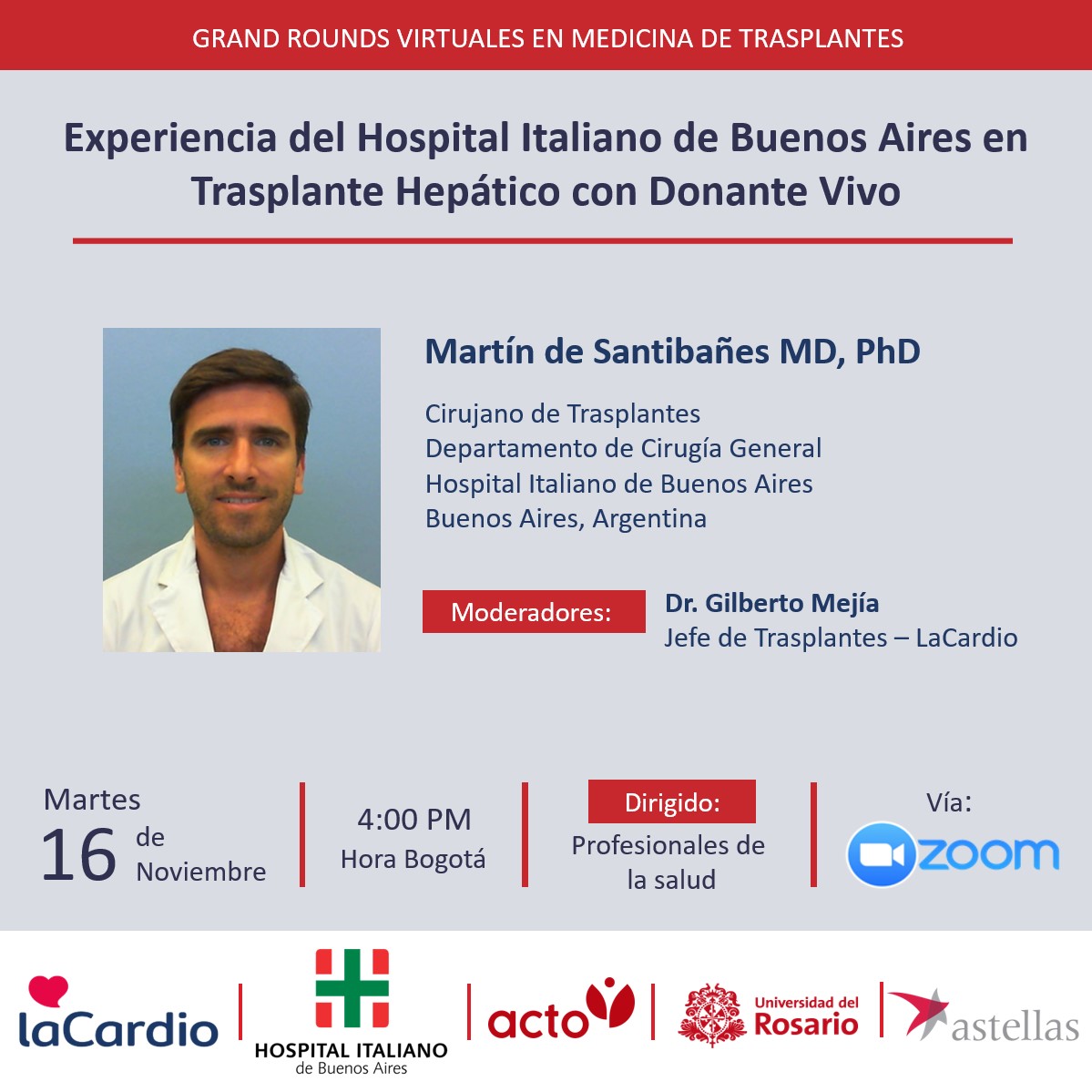 Grand Rounds en Trasplantes:  Experiencia del Hospital Italiano de Buenos Aires en Trasplante Hepático con Donante Vivo​