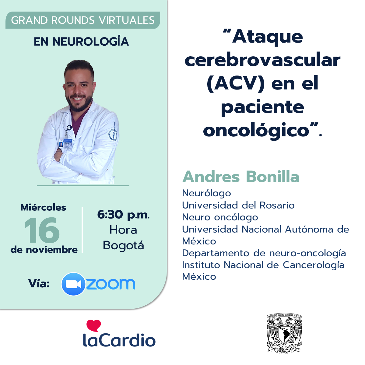 Grand Rounds Virtuales en Neurología: “Ataque Cerebrovascular (ACV) en el paciente oncológico”